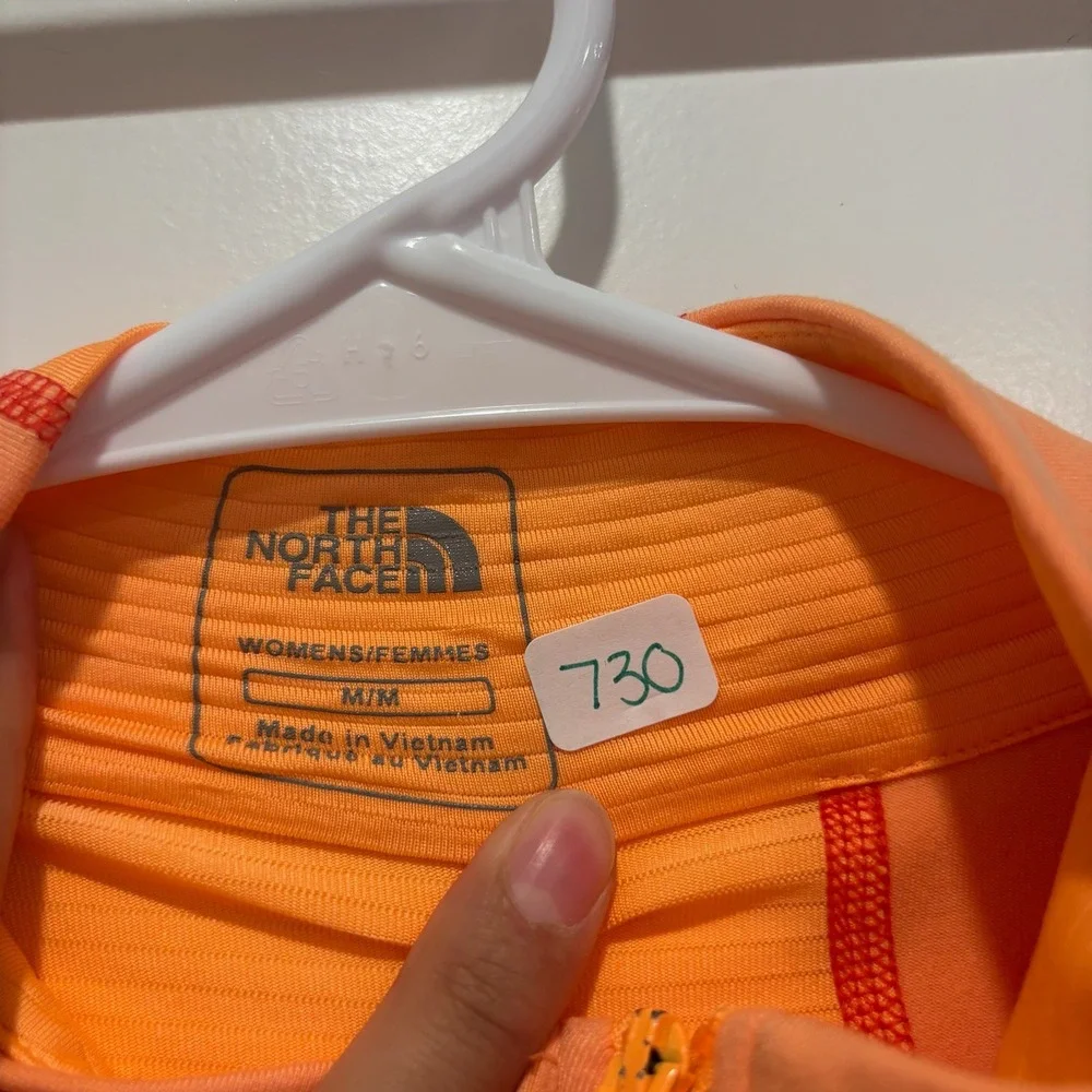 The‎ North Face Womens Orange Full Zip Athletic Track Jacket Mock Neck Medium